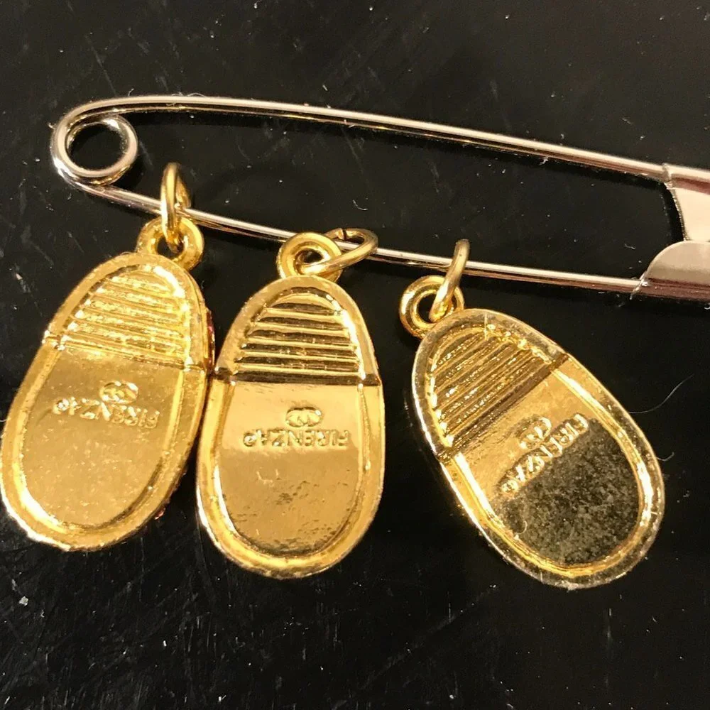 Firenza Baby Shoes 3 Pink Shoe Charm Vtg Deadstock NWT Girls Girl Mothers Gift